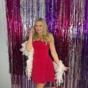 Women’s Strapless Mini Dress in Red